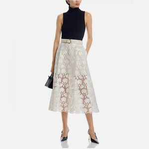 $695 Toccin Stacy Lace White Skirt